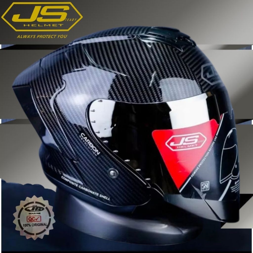 Jual HELM JS ARMOR Half Face Motif Carbon /Helm Carbon/Helm Keren/Helm ...