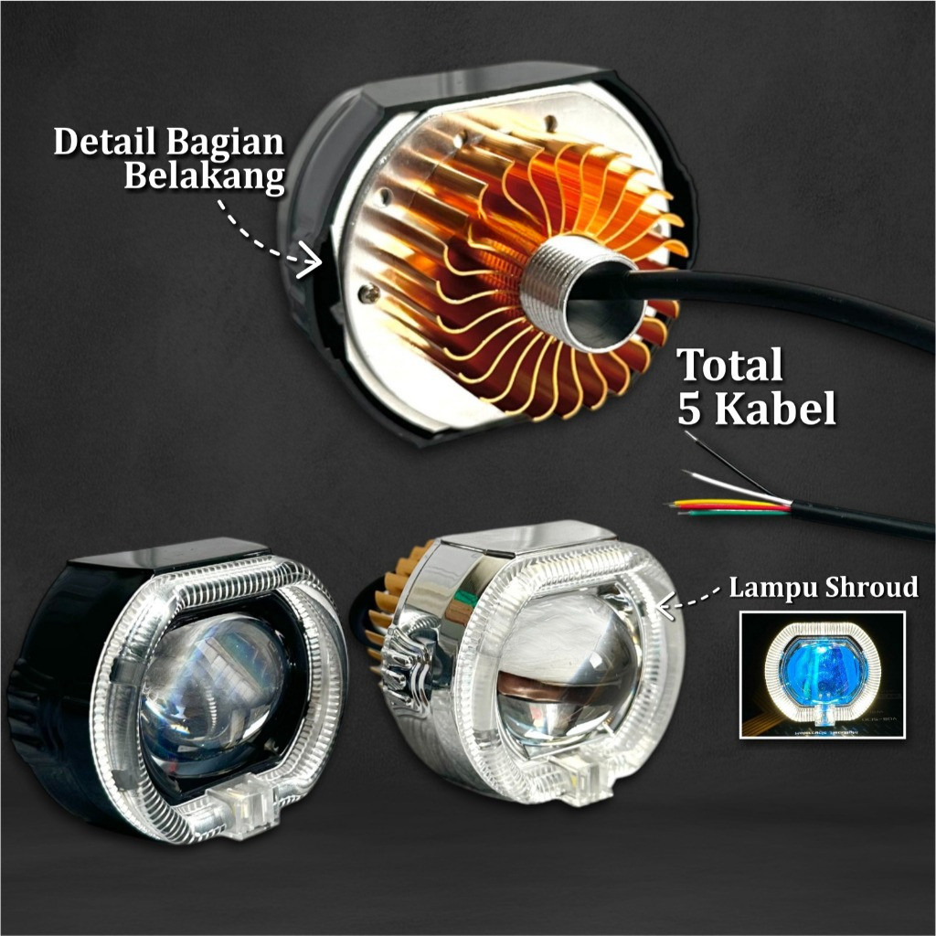 Jual Projie Biled 2.5 Inch Devil LED/Projie Biled mini 2.5 INC/Jauh ...