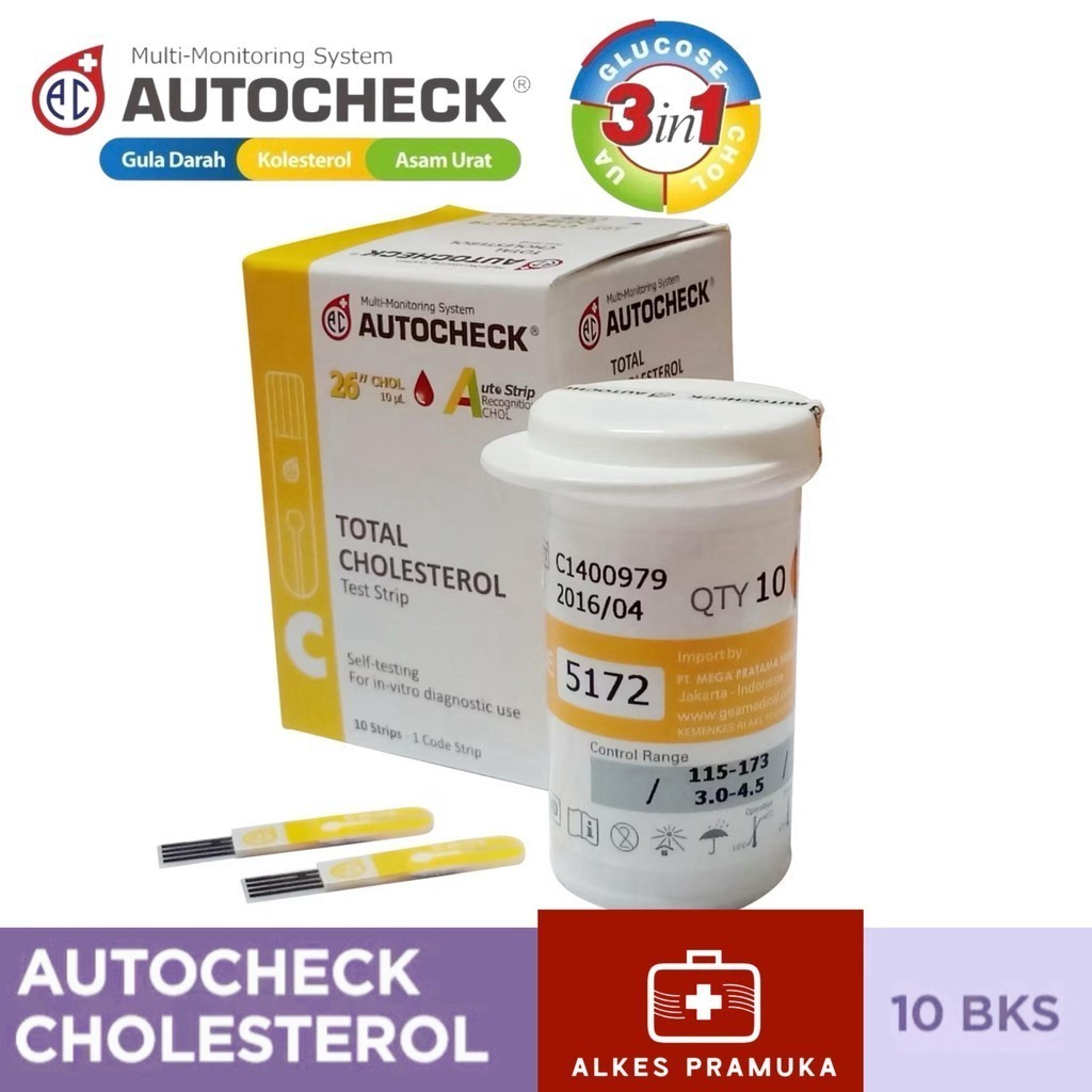 Jual Autocheck Strip Kolestrol / Total Cholestrol Strip Cek Kolestrol ...