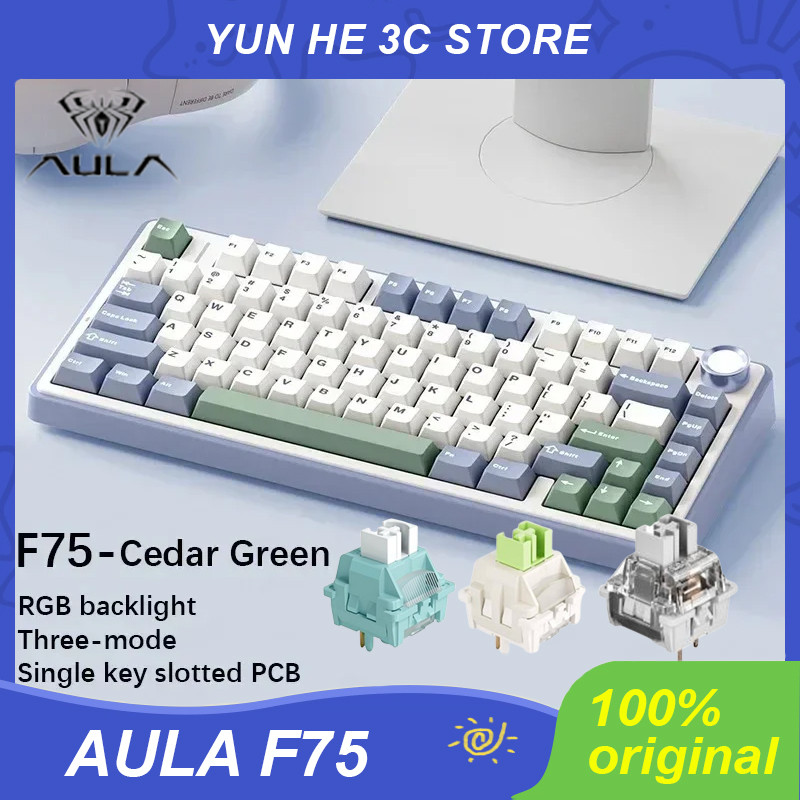 Jual AULA F75 Mechanical Keyboard 2.4G Wireless/Bluetooth/Wired RGB PBT ...