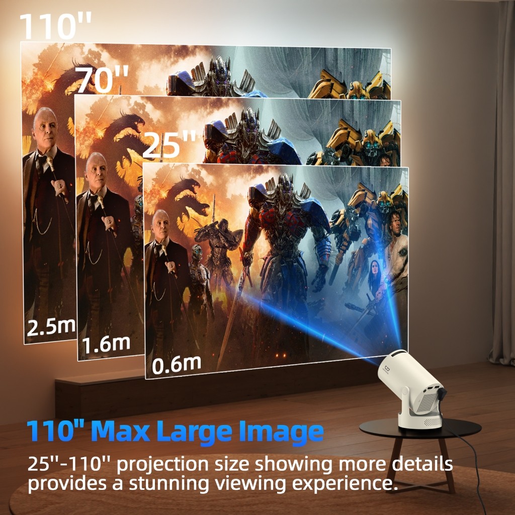 Jual Goojodoq Portable Projector With Bluetooth 4K 720P Speaker Hdmi ...