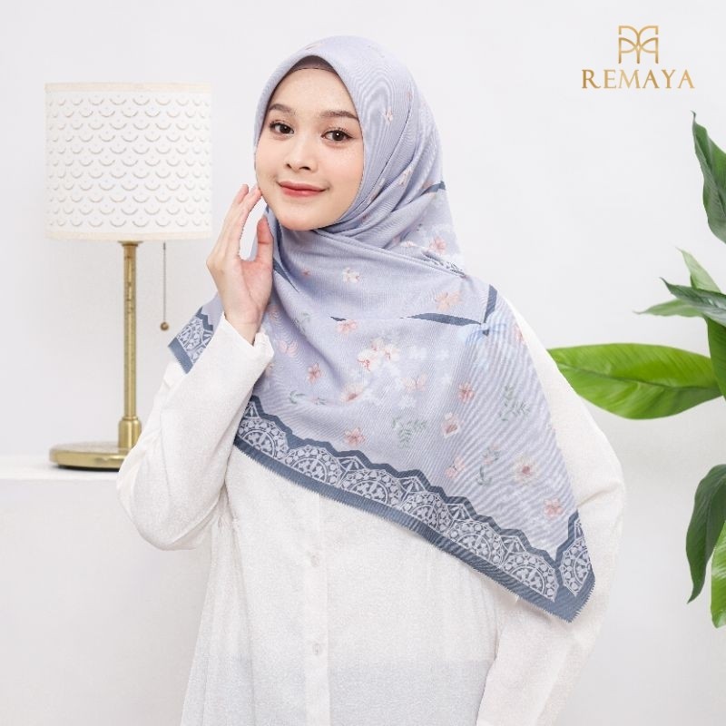 Jual Remaya Qamara Scarf Hijab Kerudung Segiempat Voal Motif Elegan ...