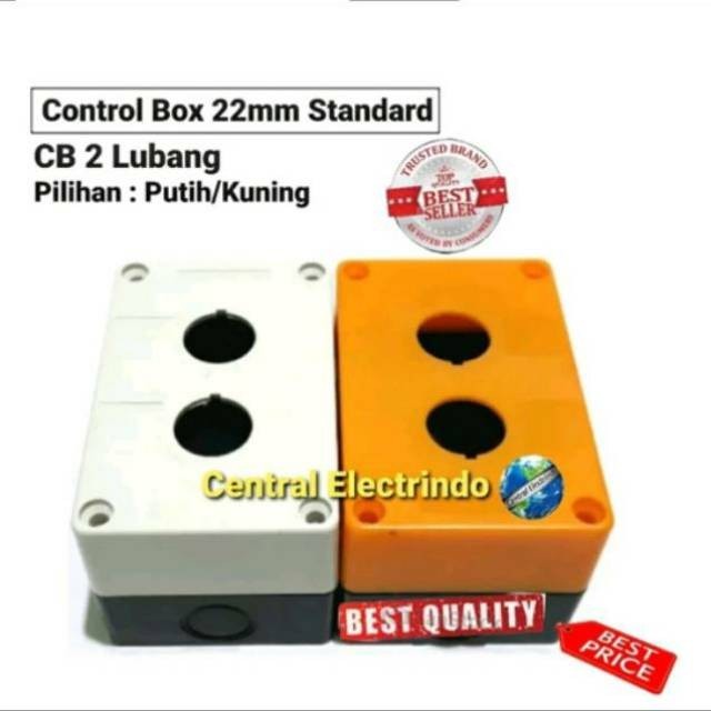 Jual Control Box Push Button 22mm 2 Lubang Putih/Kuning. | Shopee Indonesia