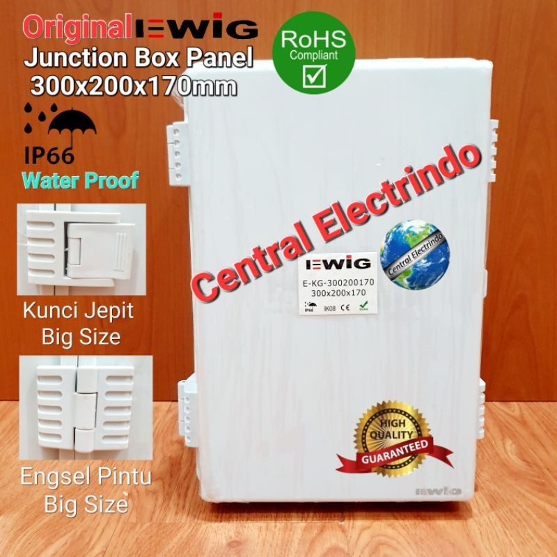 Jual Junction Box Panel KG 300×200×170mm Plastik ABS EWIG With Base ...