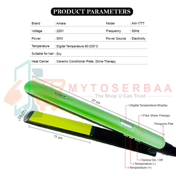 ( ) AMARA AM 1777 Shine Therapy Hair Straightener Catokan Rambut MY