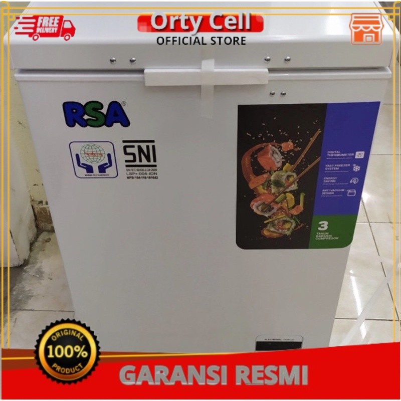Jual chest freezer / freezer box 100 liter RSA cf 110 GARANSI RESMI ...