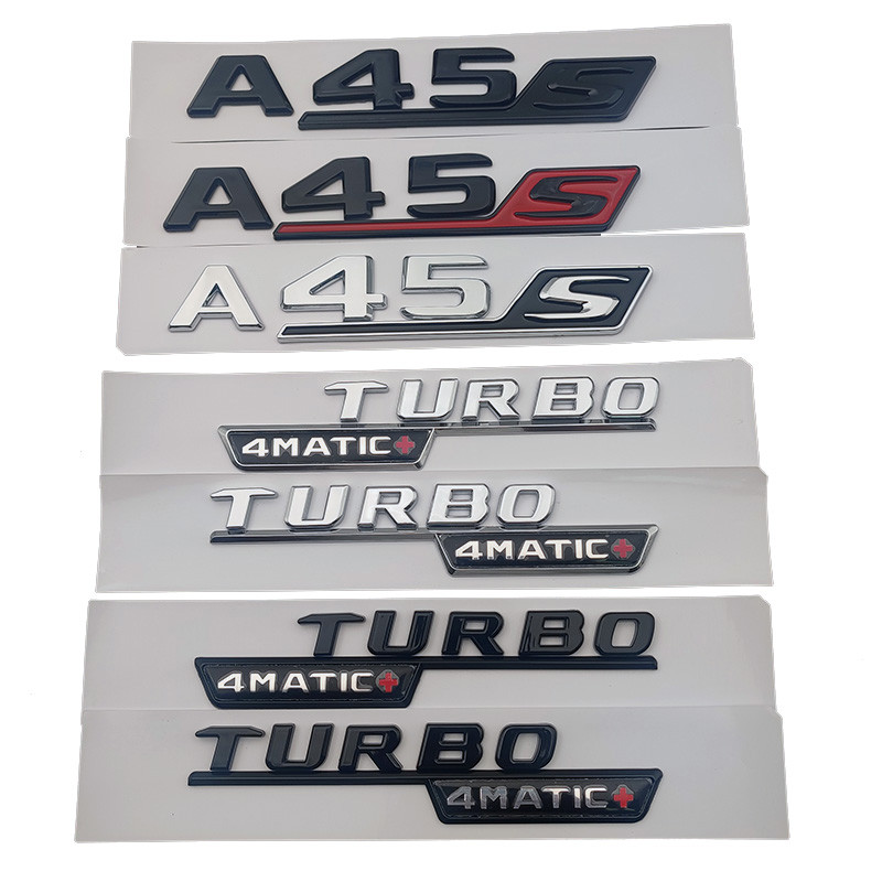 Jual 3d ABS Chrome Black Logo A45S Emblem Letters Turbo 4matic Badge ...