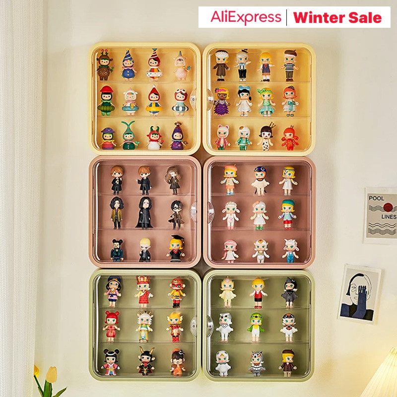 Jual Wall Mounted Storage Box For Figures Showcase Clear Acrylic Blind
