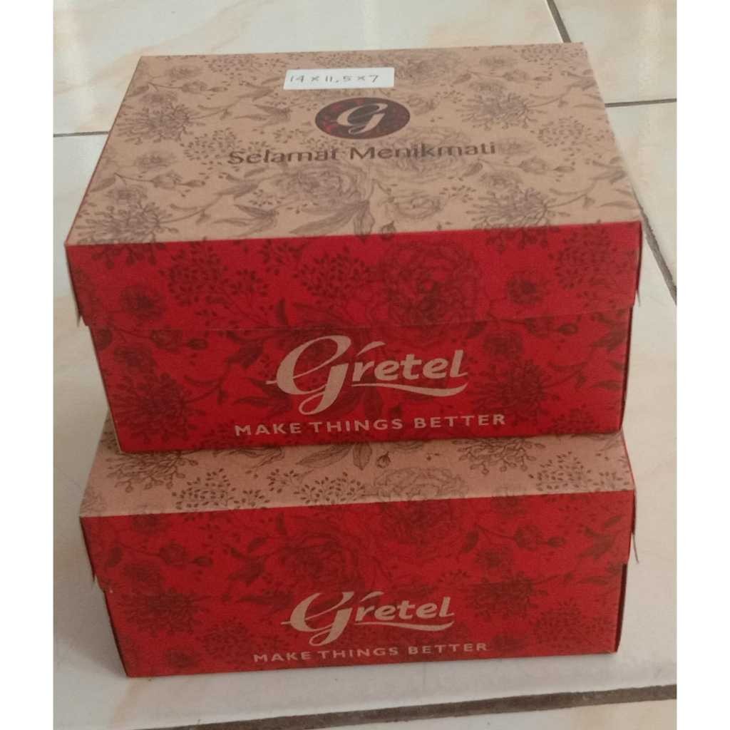 Jual Gretel R6 Brown 15x15 6.5 Dus Makanan Snack Box Nasi Kotak Makan ...