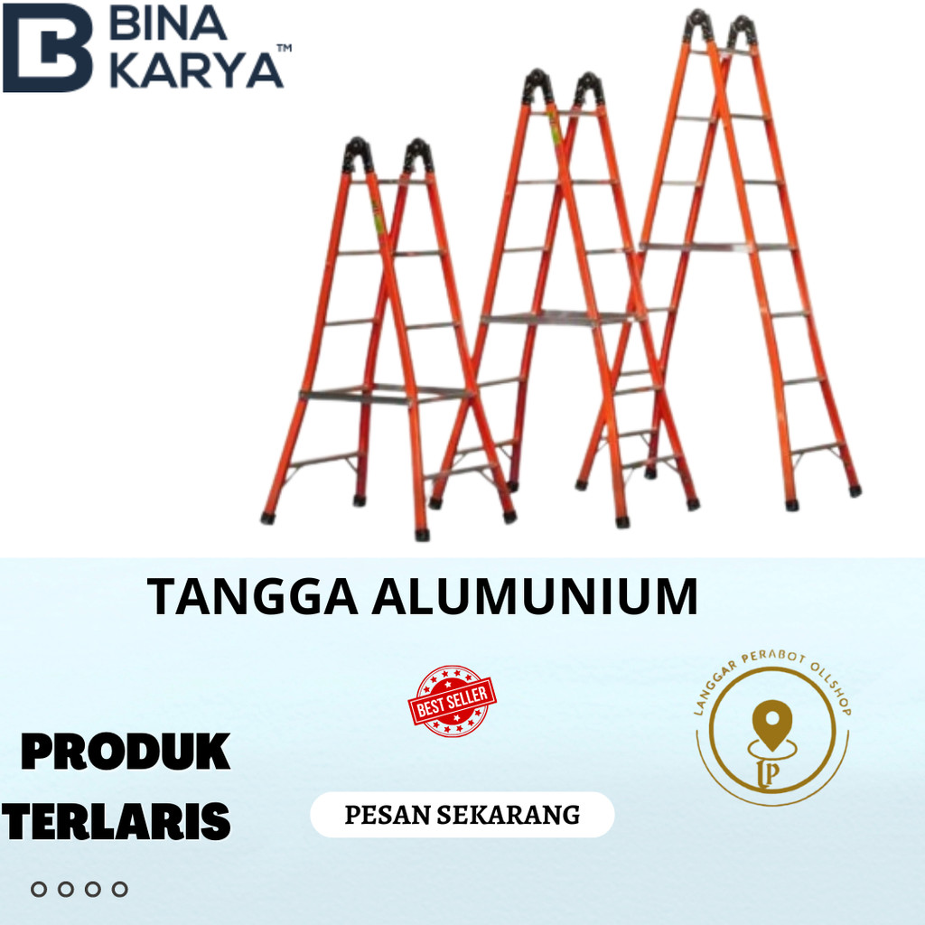 Jual tangga lipat alumunium LIPAT BINA KARYA / KF GLOBAL / UKURAN 2.1M ...