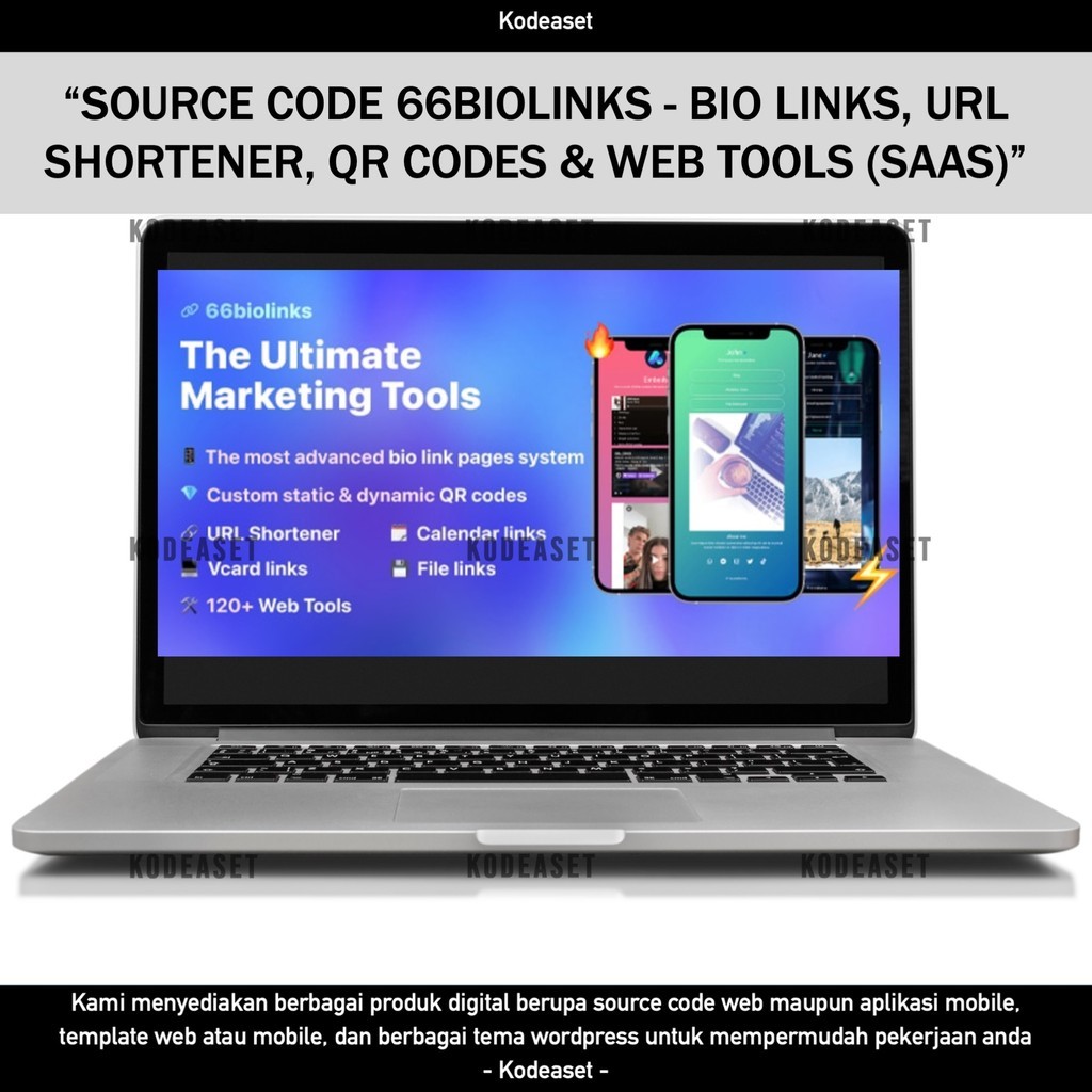 Jual SOURCE CODE APLIKASI WEB 66BIOLINKS - BIO LINKS, URL SHORTENER, QR ...