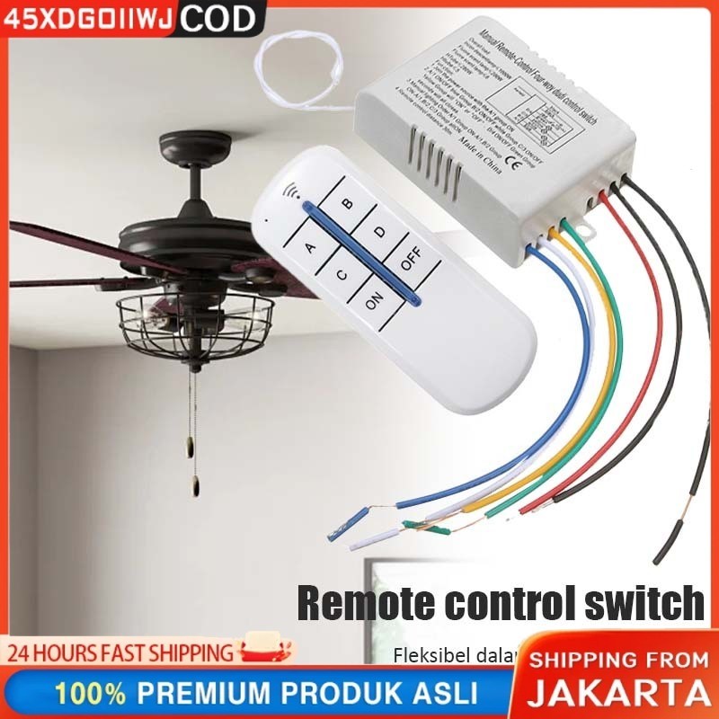 Jual 4 Ways Saklar Lampu Wireless Dengan Remote Control On Off Remote ...