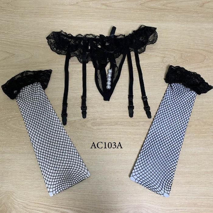 Jual One Set Renda Stocking Belt Garter Jaring Lingerie Premium Modern ...