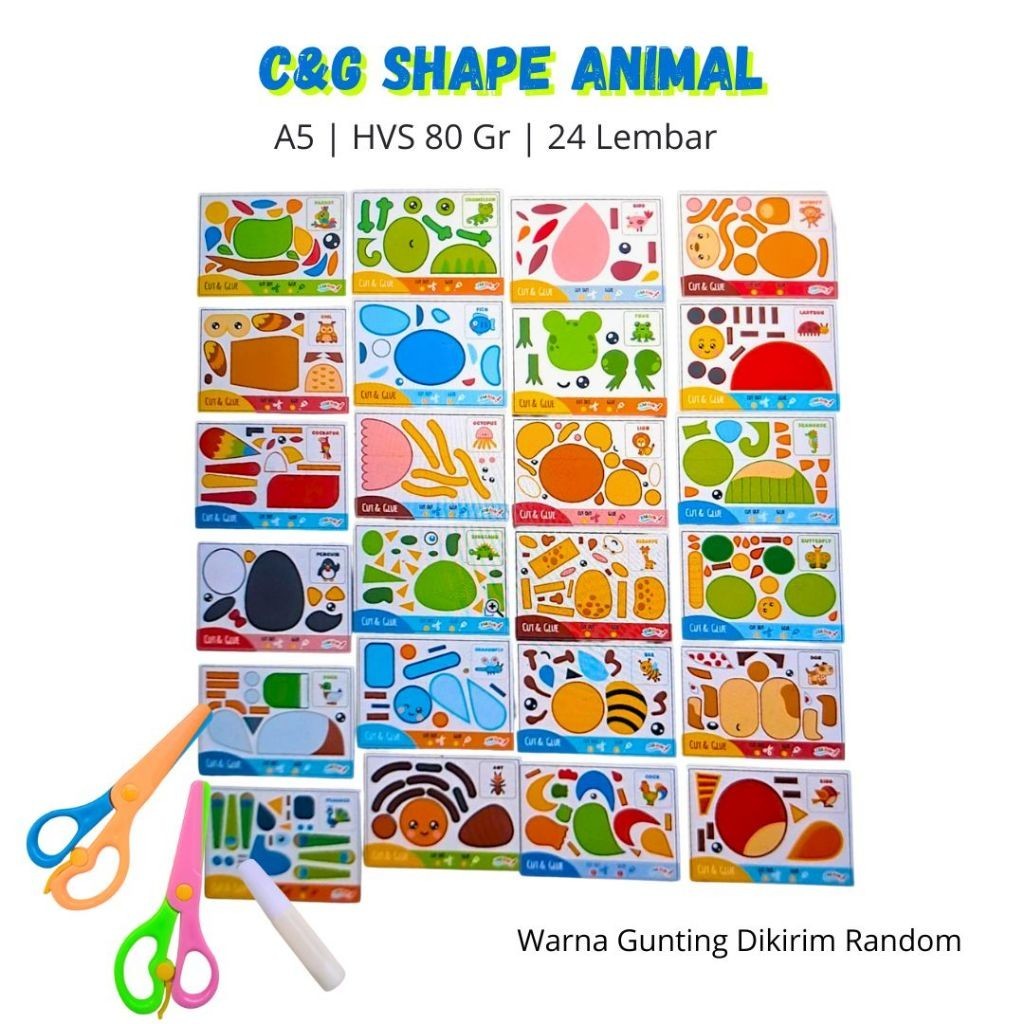 Jual KIDSINK Lembar Aktivitas Anak C&G Shape Animal 24 Halaman ...