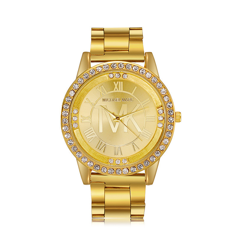 Famous Luxury TVK Brand Clock Ladies Gold Stainless Steel Waterproof  Diamond Roman Digital Quartz Watches For Women Drop