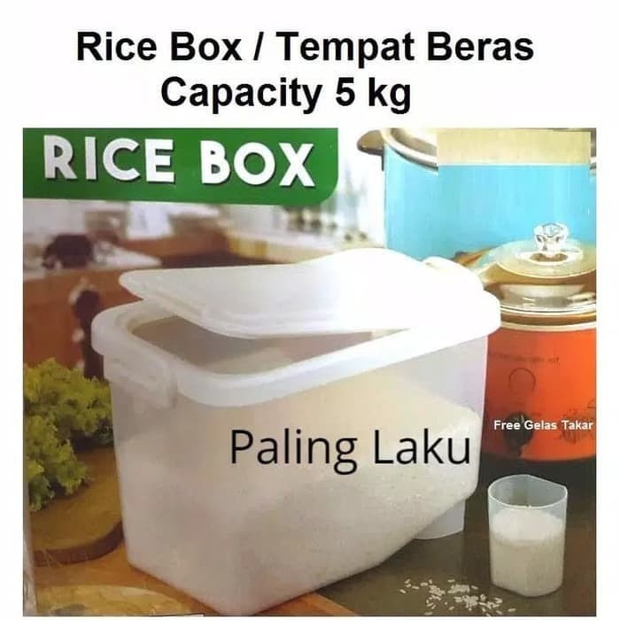 Jual Rice Box/ tempat Beras/Kotak Beras 5 Kg - Putih | Shopee Indonesia