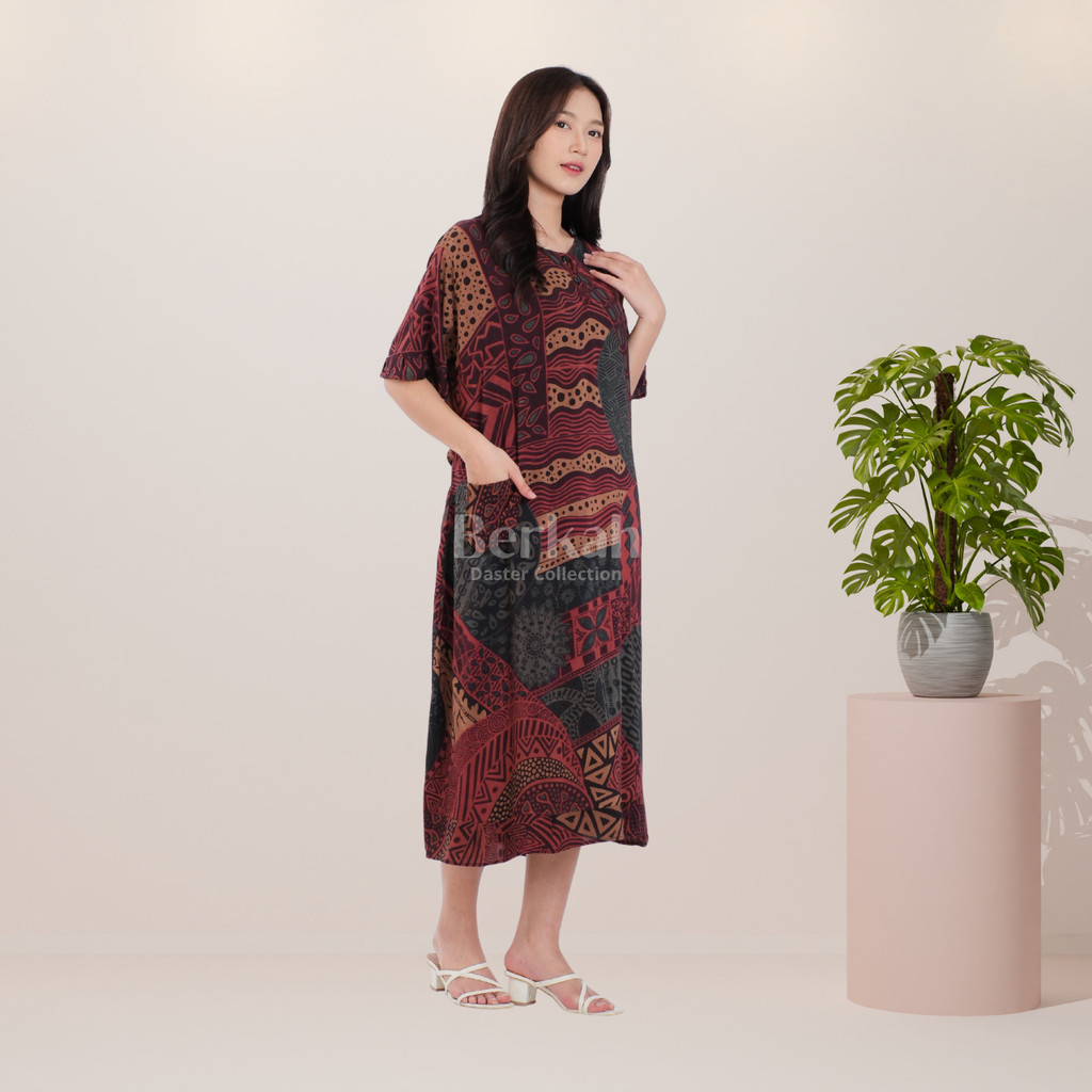 Daster Batik Rayon Busui Kancing Surya Teja 4