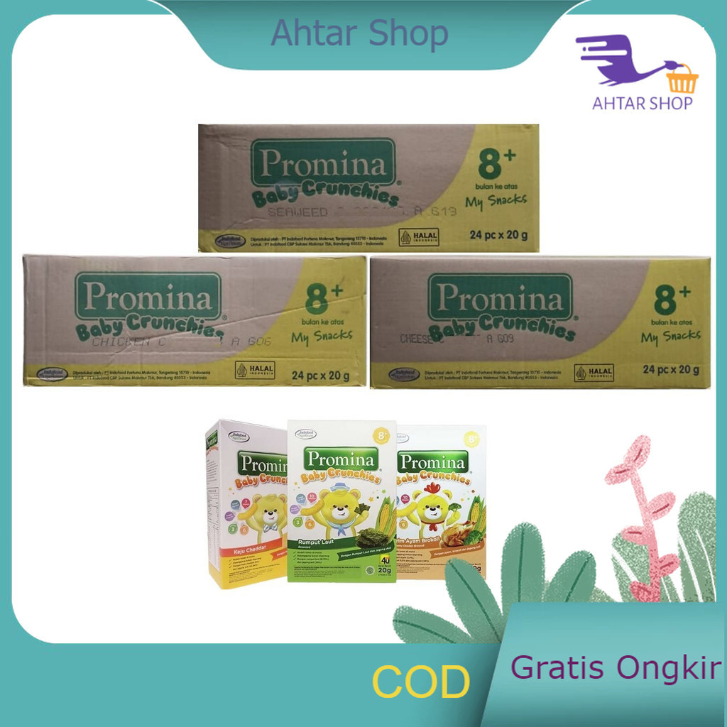 Jual Promina Crunchies 1 Karton Isi 24 Box 20gr Cheddar Rumput laut ...