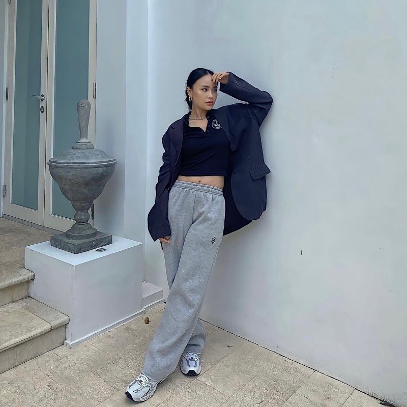 Jual First Time Round - Classic Track Pants - Grey | Shopee Indonesia