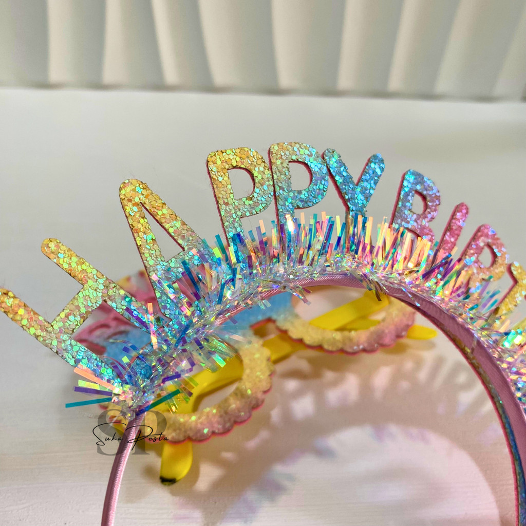 Jual Set Bando Kacamata Happy Birthday Gradasi Set 2pcs / Perlengkapan ...