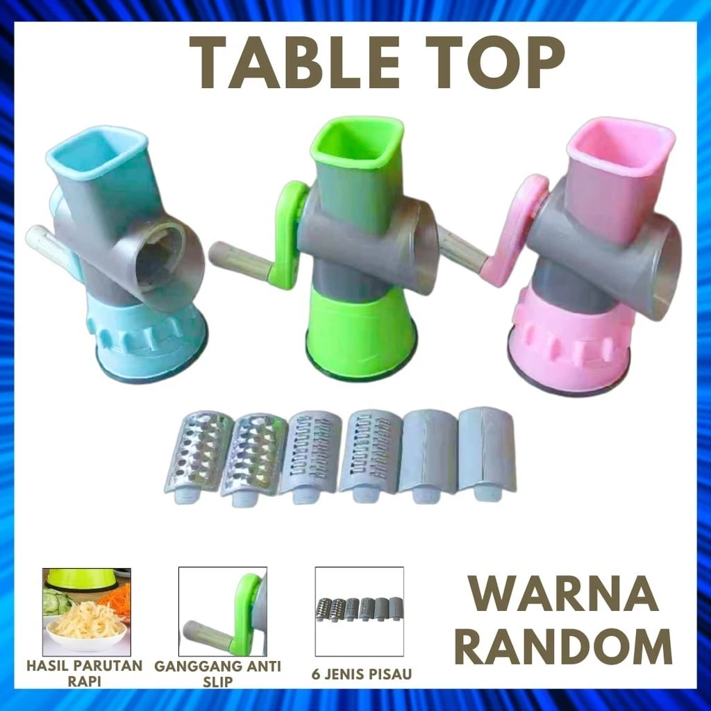 TABLETOP DRUM GRATER / ALAT PEMOTONG MANUAL MULTIFUNGSI / ALAT PEMOTONG SAYURAN DAN BUAH MULTIFUNGSI ALAT PARUT TABLETOP DRUM GRATER | AutoStock