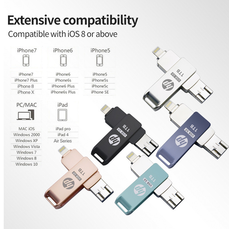 Jual FlashDisk HP USB3.0 Stik Memori Tiga-Dalam-Satu Flash Drive logam ...