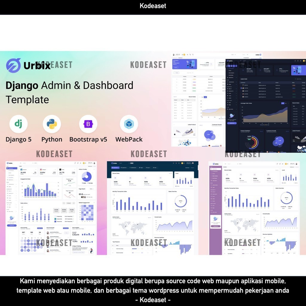 Jual WEB TEMPLATE URBIX - DJANGO ADMIN & DASHBOARD TEMPLATE D2020 ...