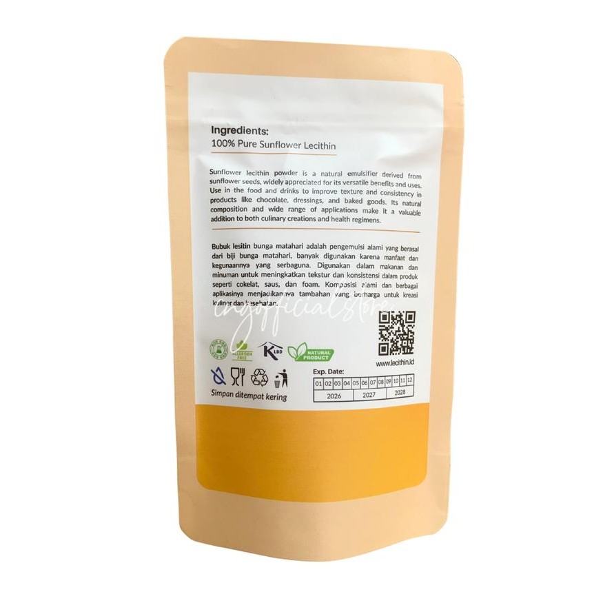 Jual Lecithin Sunflower Powder 100% Murni Emulsifier Halal Biji Bunga ...