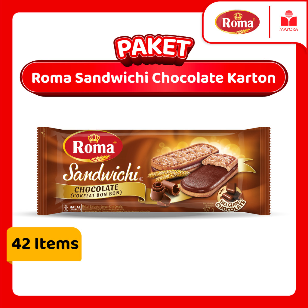 Jual Paket Roma Sandwichi Chocolate karton | Shopee Indonesia