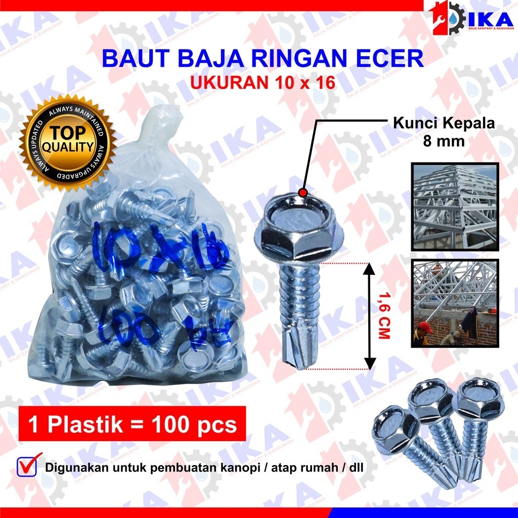 Jual Baut baja ringan l baut Skrup Baja Ringan 10x16 Harga Termurah ...