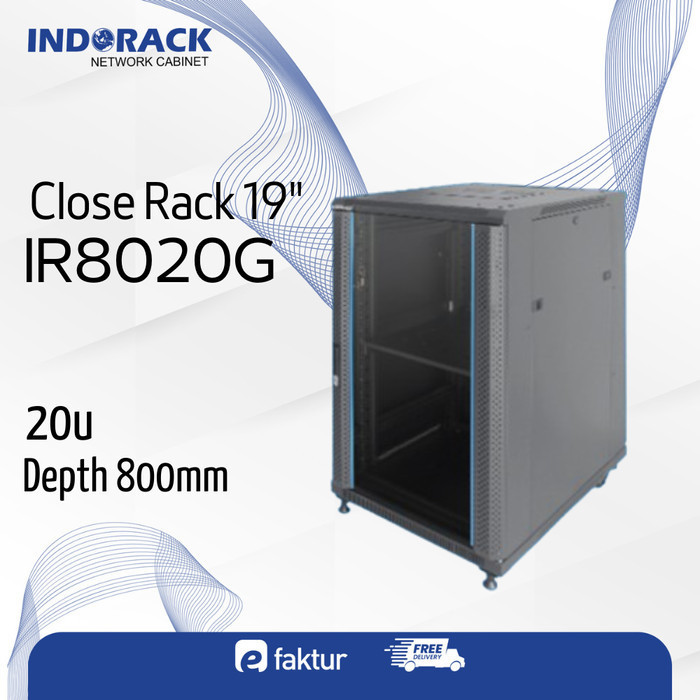 Jual IR8020G INDORACK STANDING CLOSE RACK 19 DEPTH 800MM 20U GLASS DOOR ...