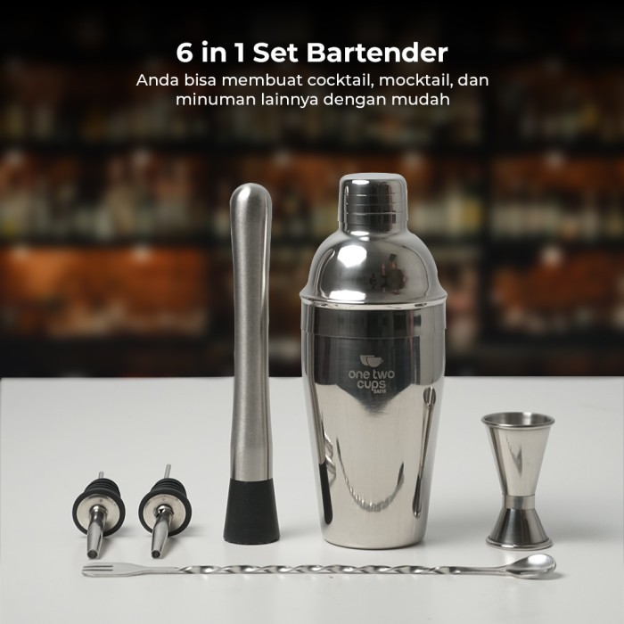 Jual One Two Cups Botol Shaker Stainless Pengocok Minuman Bartender ...