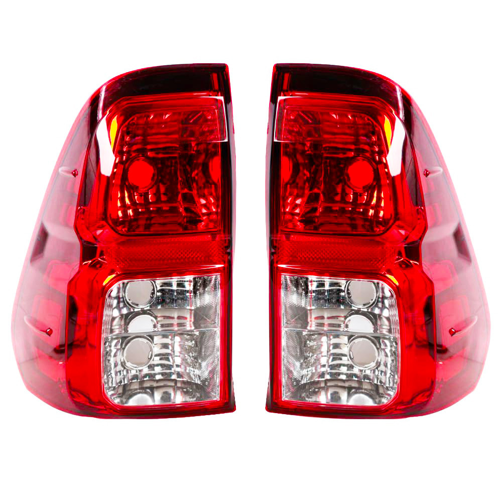 Stainless Steel Tail Light Lamp Decorative Panel Cover Frame For HILUX REVO 2015-2019 – Silver, 2-Piece Set, Scratch Protection