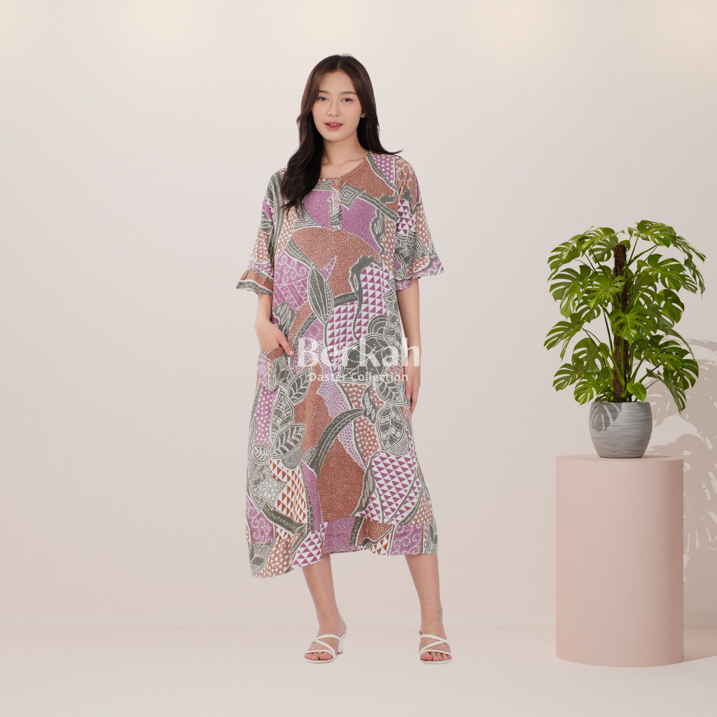 Daster Batik Rayon Busui Kancing Surya Teja 3