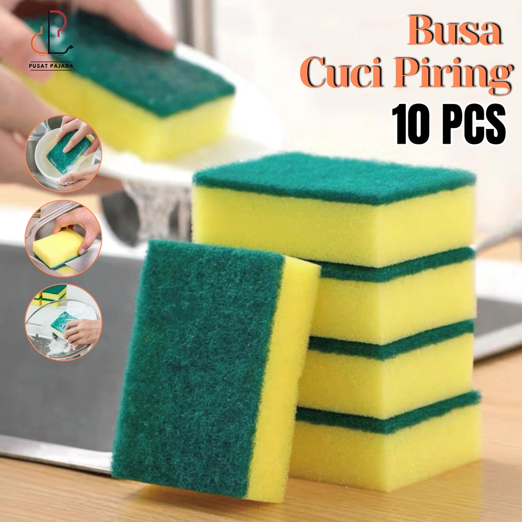 Jual PAJADA Busa Cuci Piring Sponge Kuning Sabut Hijau Spons Penghilang ...