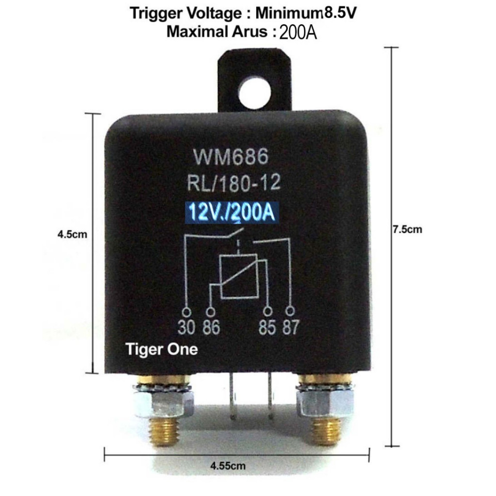 Jual Solenoid relay relai 12V 200A / relai 24V 200A WM686 relay ampere ...