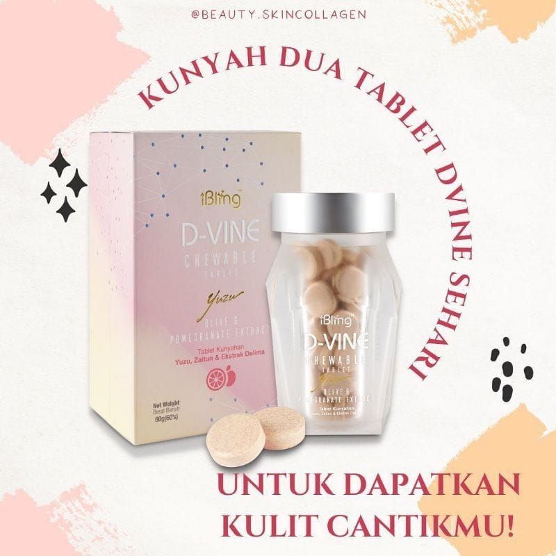 Jual (COD) D Vine Candy Collagen 30 Tablet Asli Herbal D-Vine Asli ...