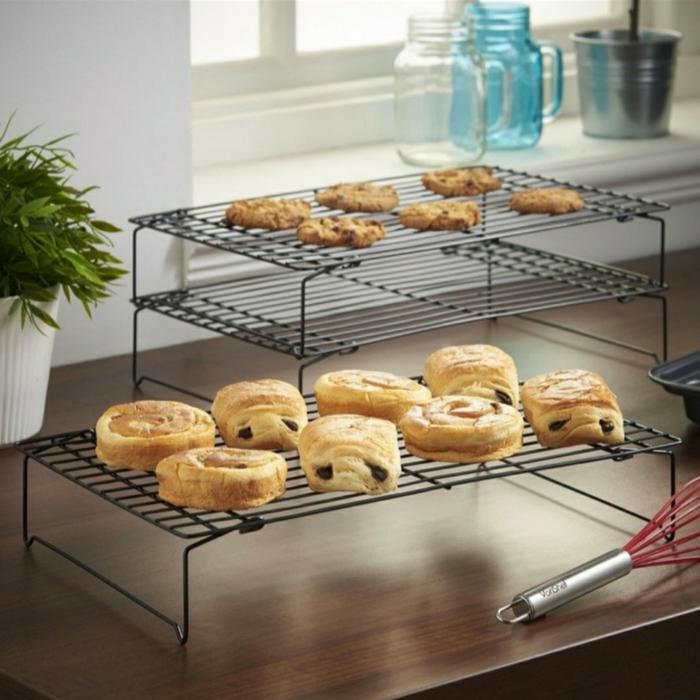 Jual Rak pendingin kue roti kering stainless susun 3 tiga tier cooling ...