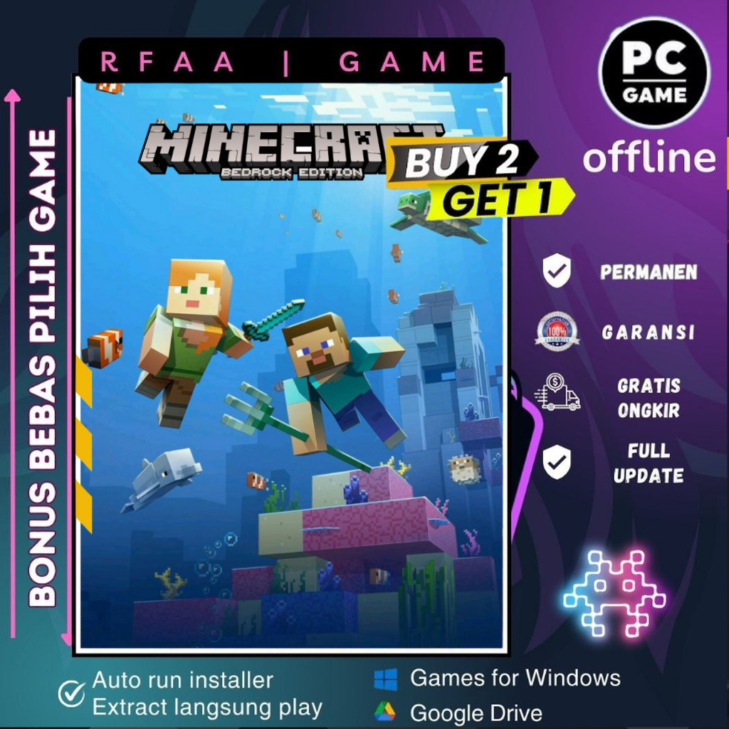 Jual MINECRAFT BEDROCK | GAME PC - LAPTOP - DL | Shopee Indonesia