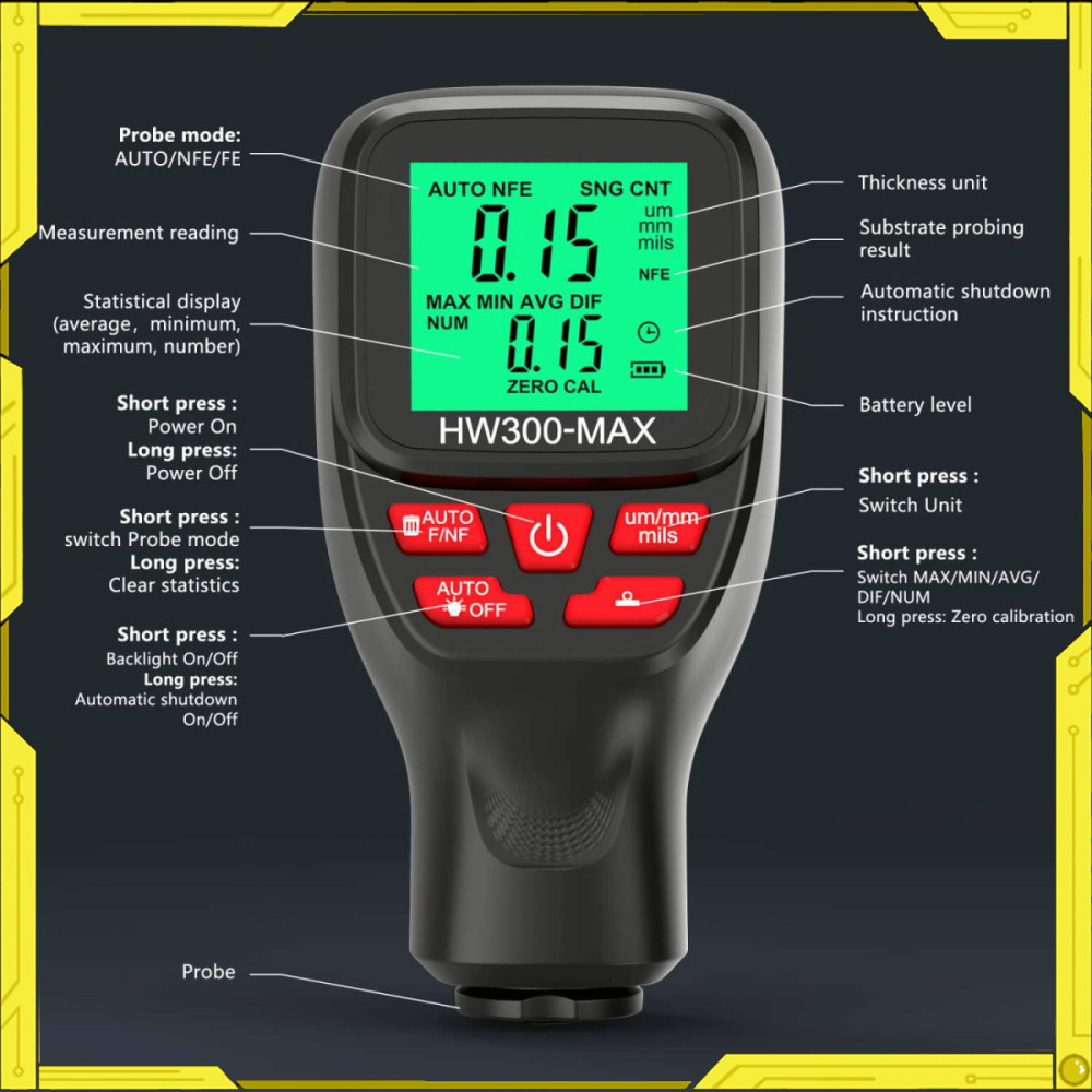 Jual Alat Ukur Ketebalan Cat Digital Coating Thickness Gauge TL061 ...