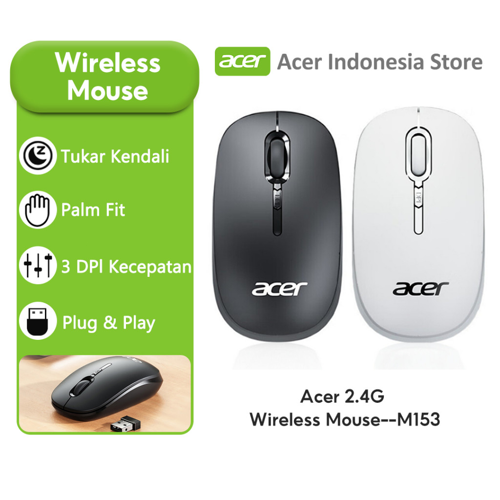 Jual Acer M153 Wireless Mouse 2.4G 3-Speed DPI Komputer Desktop Laptop ...