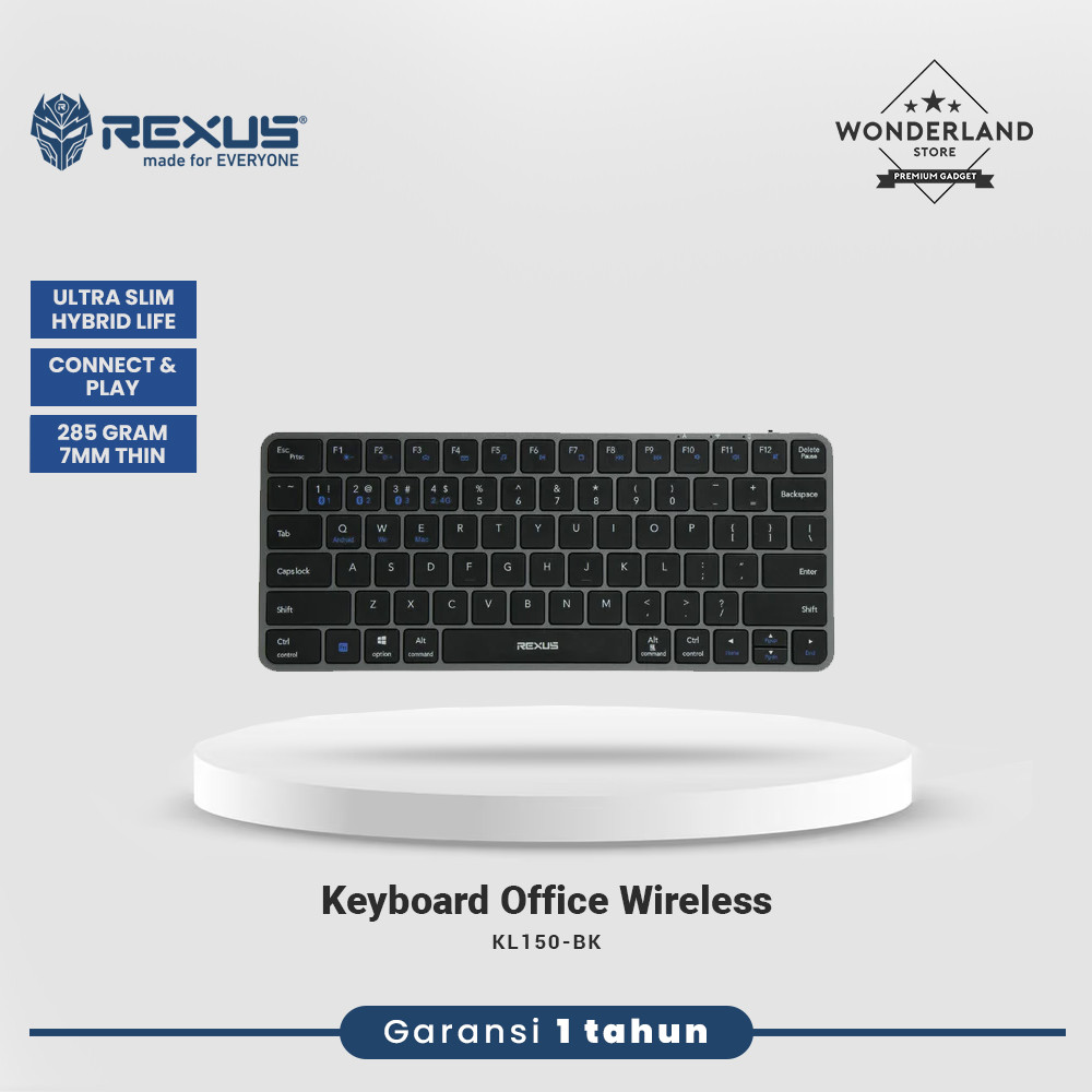 Jual Rexus KL150 Keyboard Office Wireless Low-Profile 75% Layout Ultra ...