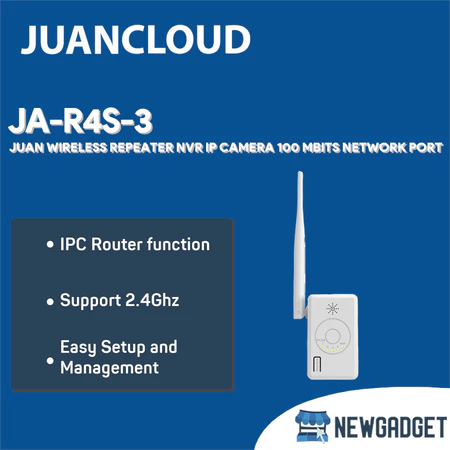 JUAN CLOUD JA-R4S-3 JUAN WIRELESS REPEATER NVR IP CAMERA 100 MBITS NETWORK PORT