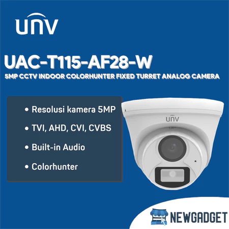 UNV UAC-T115-AF28-W 5MP CCTV INDOOR COLORHUNTER FIXED TURRET ANALOG CAMERA