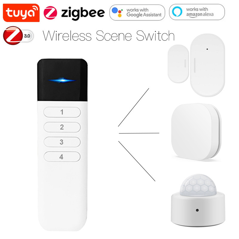 Jual Tuya Zigbee Smart Scenario 4Keys Button Wireless Remote PIR Motion ...