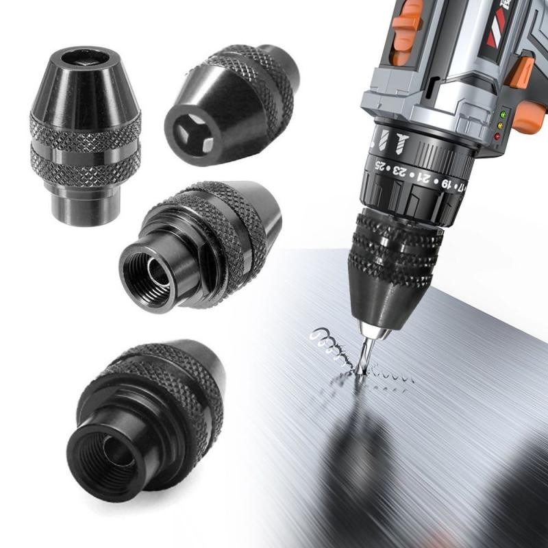 Jual Mini Keyless Drill Chuck 0.3-3.2mm Self-Tighten Electric Drill Bit ...