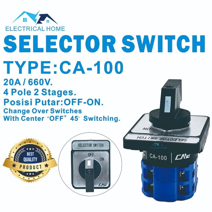 Jual Selector Switch 4 Pole 2 Stages OFF-ON/CA-100(OFF-ON) | Shopee ...