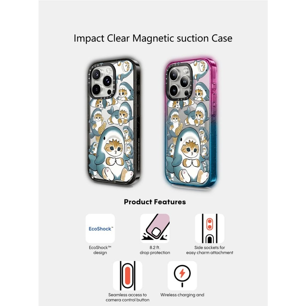 Jual ﹢ CASETiFY X Mofusand shark Magnetic suction Hard Jual ﹢ CASETiFY X Mofusand shark Magnetic suction Hard