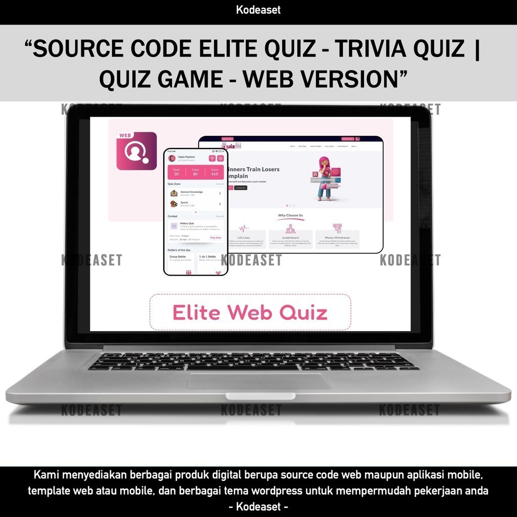 Jual SOURCE CODE APLIKASI WEB ELITE QUIZ - TRIVIA QUIZ | QUIZ GAME ...