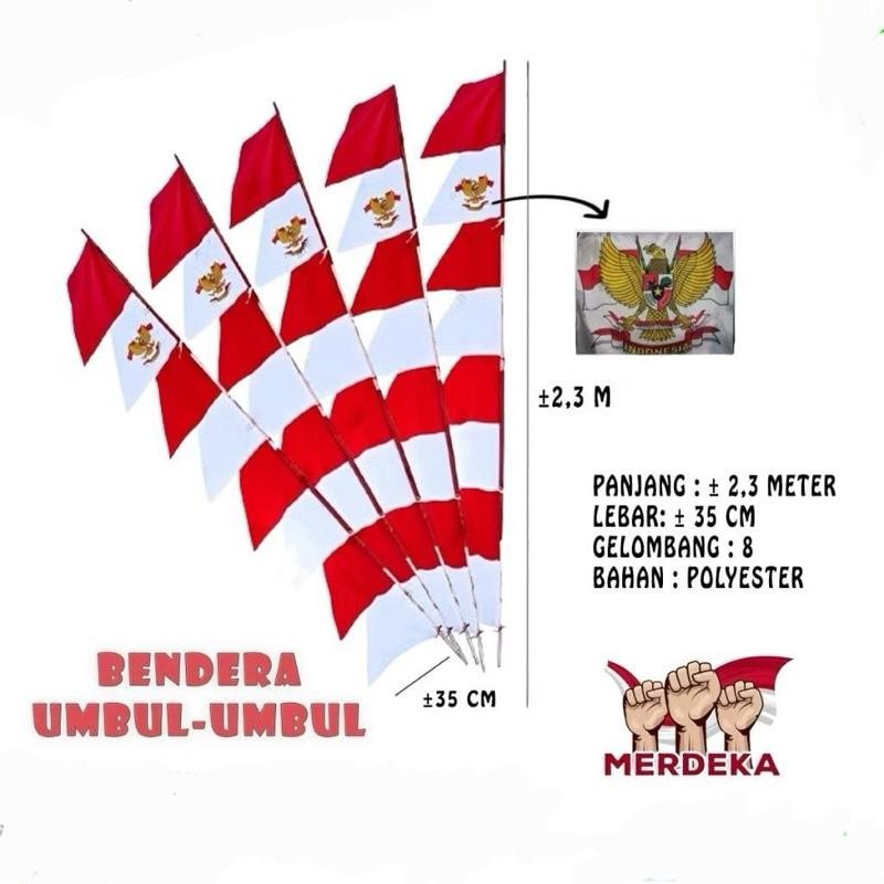 Jual [PB] Bendera Ubul Umbul 8 Daun Gerigi Merah Putih Warna Warni ...